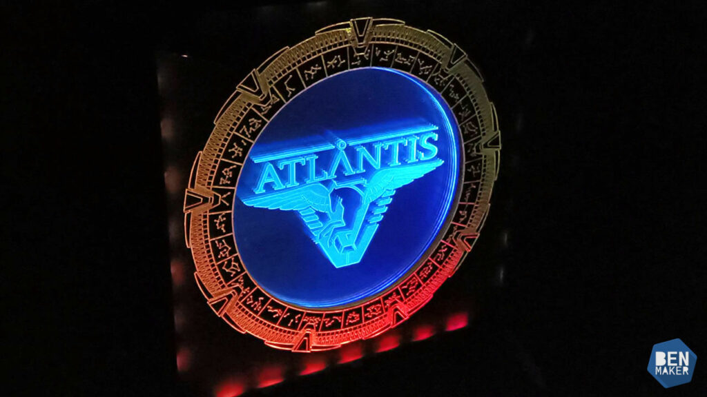 Gravure laser Stargate Atlantis sur verre et miroir
