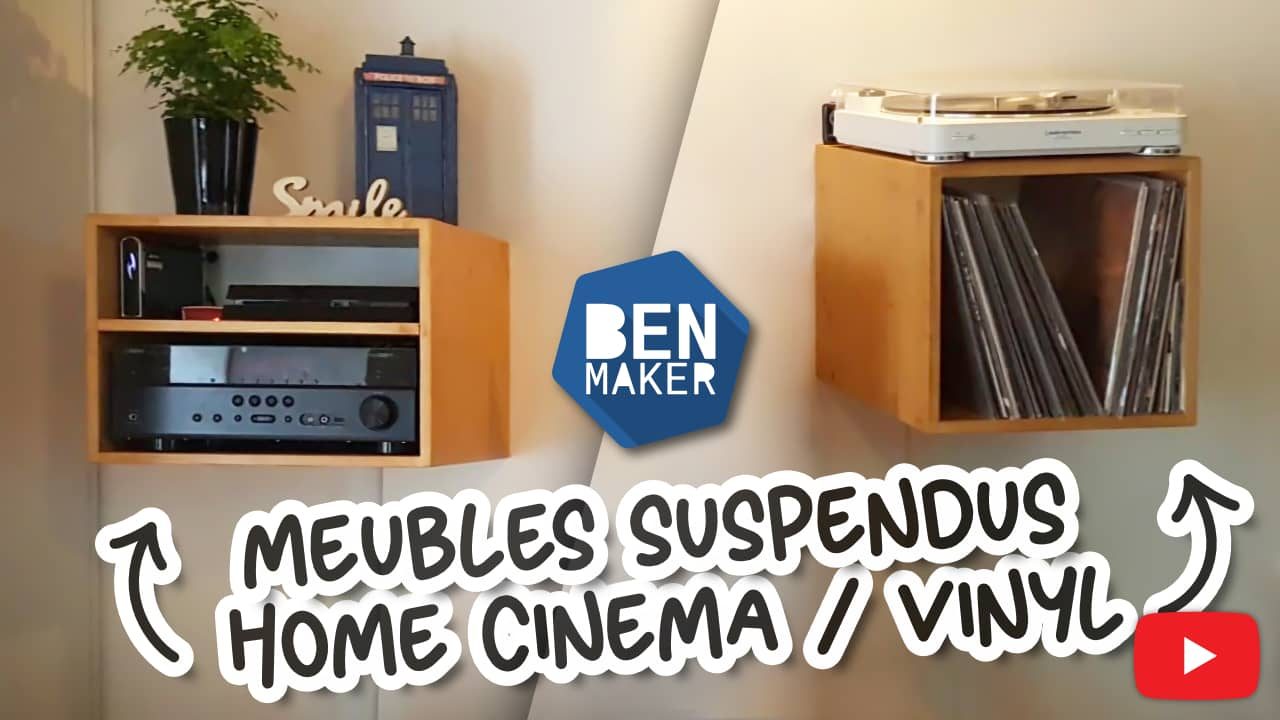 Meubles suspendus home cinéma et vinyl