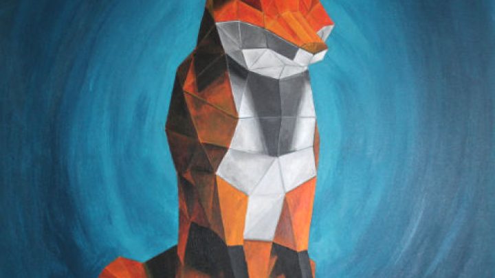 Peinture renard origami